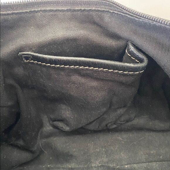 Fossil Y2K Black Leather Crossbody Bag Stitching Accent - Picture 7 of 9